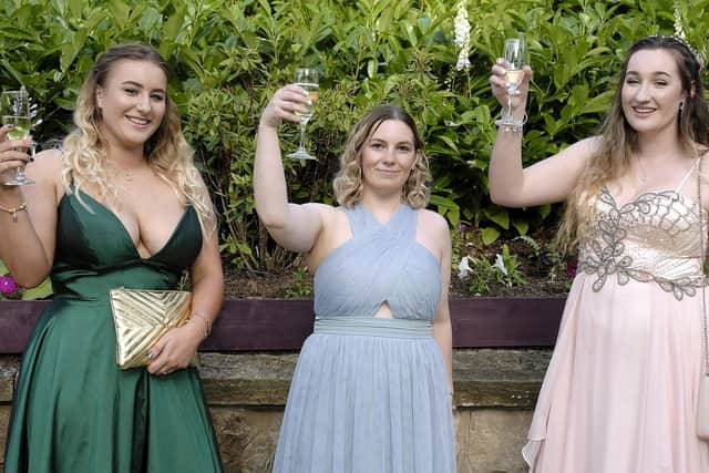 Pictured at the last White Lily Ball are: Georgia Macfarlane, Neneh Clarkson and Annabelle McAdam. 192628n