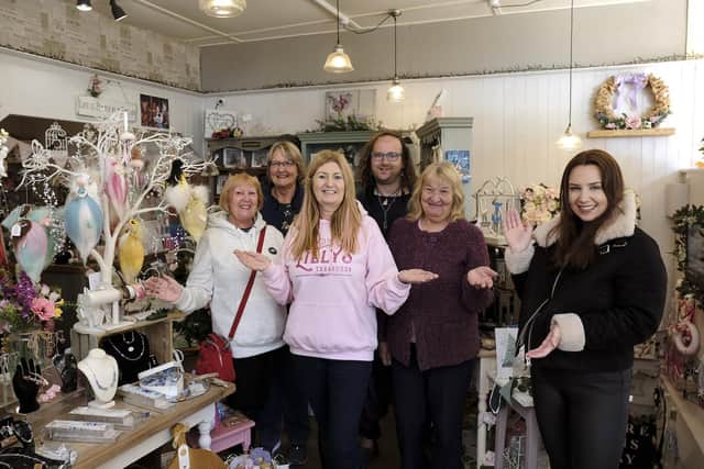 Karon Wallis, centre, and Linda Tomczak, Sheila Downing, Daniel le Fey, Eva Langmead and Emma Russell