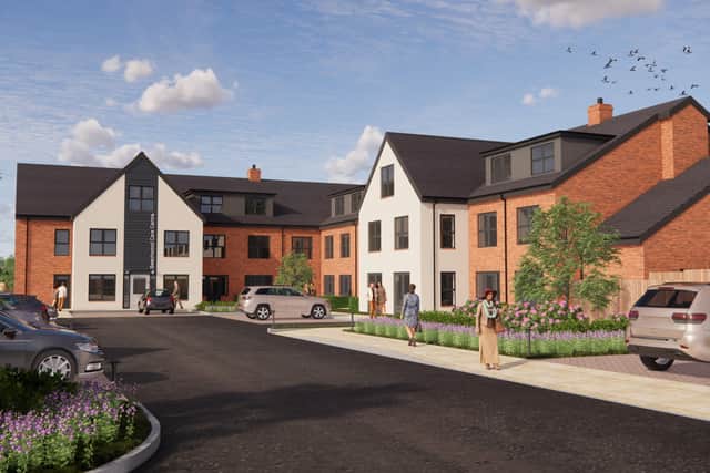 The proposed care home would be surrounded by landscaping and in the form of two wings arranged around the central communal hub. Image courtesy of Jackson Design Associates