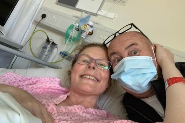 Debbie and Adrian Luty, in hospital.