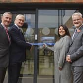 Paul Downey (first chair of governors at ERC), Graham Stuart MP, Kerri Harold (chair of governors at ERC) and ERC principal Mike Welsh at the official opening of the Yorkshire and Humber Institute of Technology.