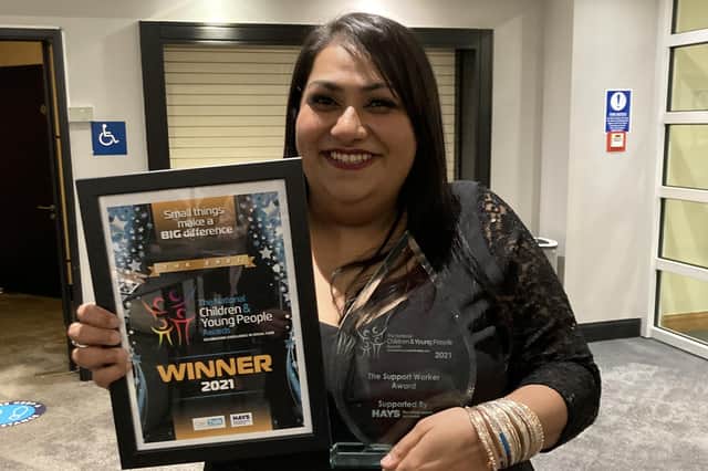 Participation officer Nazma Liaqat walked proudly away with The Support Worker Award.
