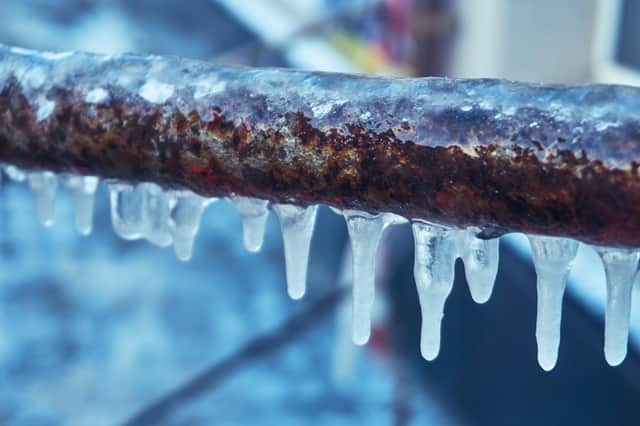 Exposed pipes can freeze or burst during cold weather, which could leave homeowners with no water, as well as potential damage. Photo: Yorkshire Water