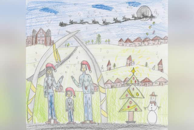 HIGHLY COMMENDED - Annie-May Lonsdale's Christmas card design.