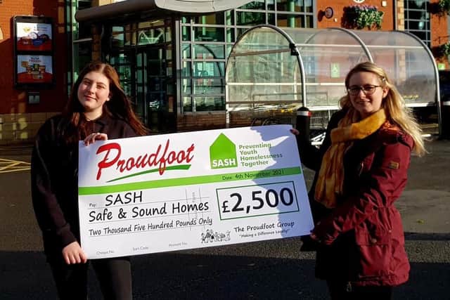 Shoppers at Scarborough store Proudfoots have raised £2,500 for local charity SASH. (Credit: Proudfoots)