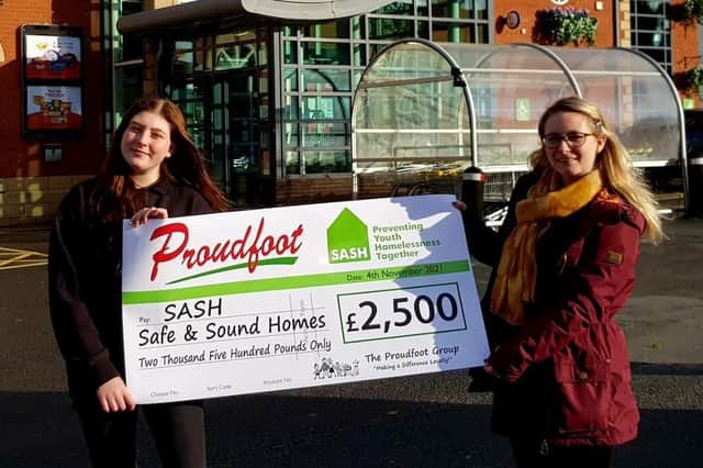 Shoppers at Scarborough store Proudfoots have raised £2,500 for local charity SASH. (Credit: Proudfoots)