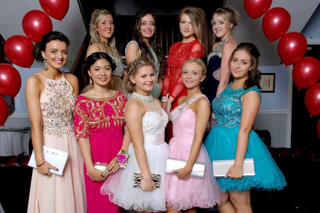 A group of Headlands Year 11 students are pictured at the school’s prom in 2014. The event was held at Bridlington Links Golf Club. Do you recognise any of the people in the photograph? Photo by Paul Atkinson (NBFP 2014HeadlandsProm-0054)