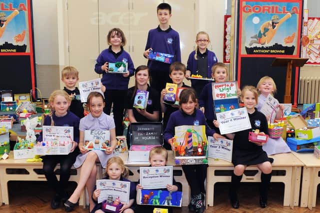 The Quay Academy School Easter Egg Competition winners line up for the photographer in 2014. (NBFP PA1415-25)