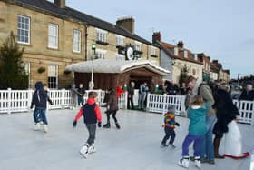 The ice rink outside the Black Swan in Helmsley