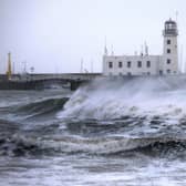 Storm Arwen brought rough and choppy seas in Scarborough's South Bay.