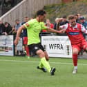 Nathan Cartman in action for Scarborough Athletic at home to South Shields.