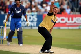 Darren Gough, playing for Yorkshire in 2008 unsucessfully appeals for LBW against Alastair Cook of Essex during the Friends Provident Trophy Semi-Final. 
Gough has been appointed as Managing Director of Cricket at Yorkshire County Cricket Club.

(Photo by Richard Heathcote/Getty Images)