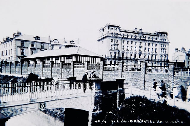 This postcard features a lovely view of the site of the former Alexandra Hotel in Bridlington.