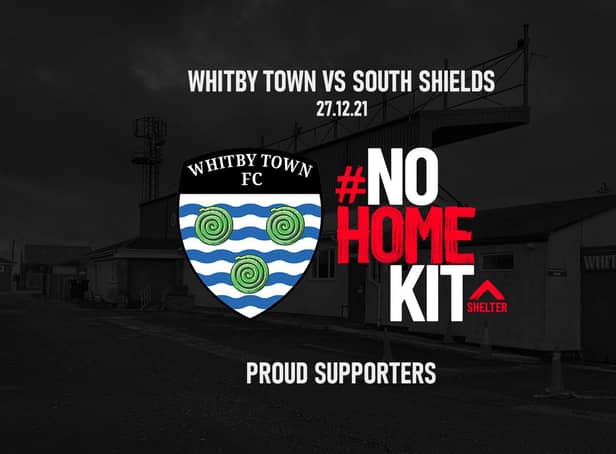 Whitby Town will be ditching their home kit on December 27 to support Shelter's #NoHomeKit campaign