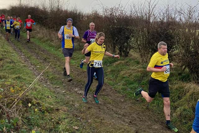 Kerry Whitehead of Bridlington Road Runners at the East Yorkshire Cross Country League race at Wetwang