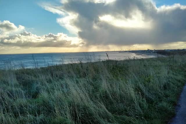 John Simmons frames a foreboding sky above Bridlington from the north side.