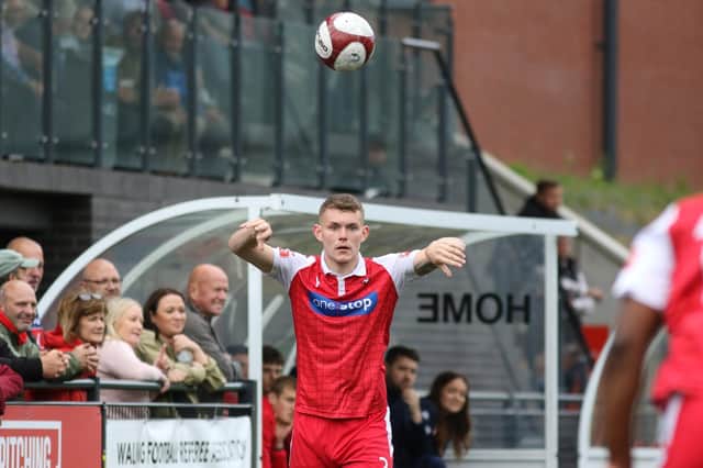 Bailey Gooda takes a throw-in for Boro.