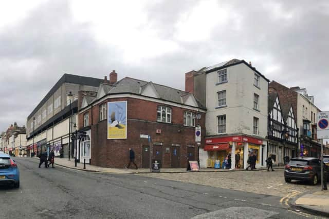 The buildings on St Helen's Square next to the Argos development in the background, which are set to be demolished.