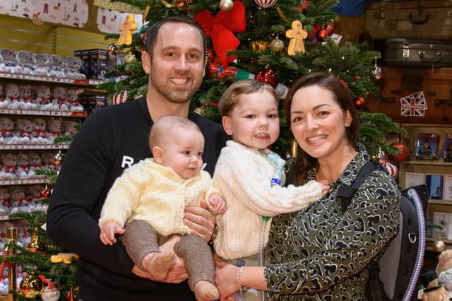Henry Waines with parents Shevonne and Ben and baby brother George.