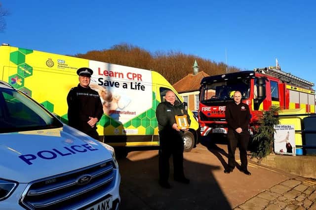 Emergency services on the Yorkshire Coast have launched an awareness campaign to reduce the number of cardiac arrest fatalities and install life-saving defibrillators across the region. (Credit: North Yorkshire Police)