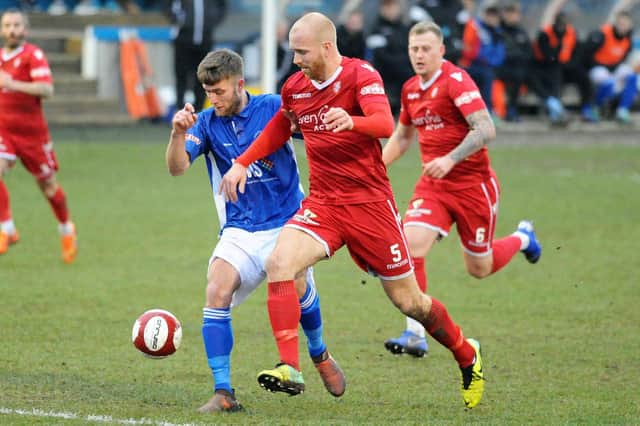 Ross Killock in action for Boro against Matlock.