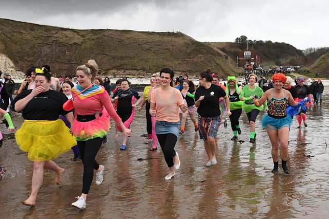 Pictured are some of the hardy dippers from the Flamborough Boxing Day Dip in 2019. NBFP PA1952-3e