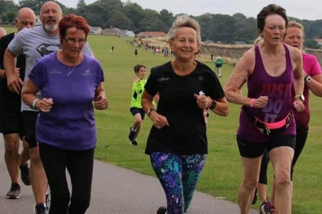 From left, Mary Slater, Patricia Keenan and Lesley Bayes in action at Sewerby parkrun.