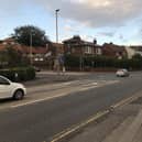 The Scalby Road roundabout junction with Falsgrave Road outside the Crown Tavern pub.