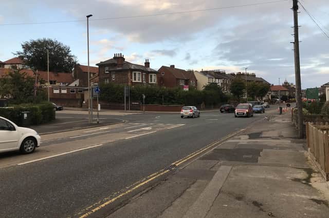 The Scalby Road roundabout junction with Falsgrave Road outside the Crown Tavern pub.