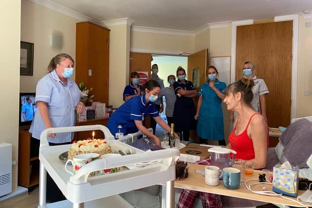 Robina celebrated her birthday at St Catherine's Hospice
