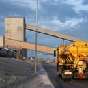 A fully loaded gritter at Boulby Mine