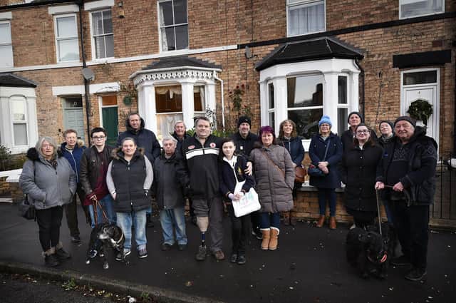 Residents and Supportres join organiser Wayne Murray to pay their respects to victims of the Scarborough bombardment that occurred December 16 1914