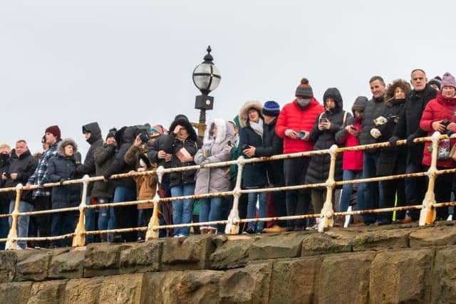 A good crowd watched from the west pier.