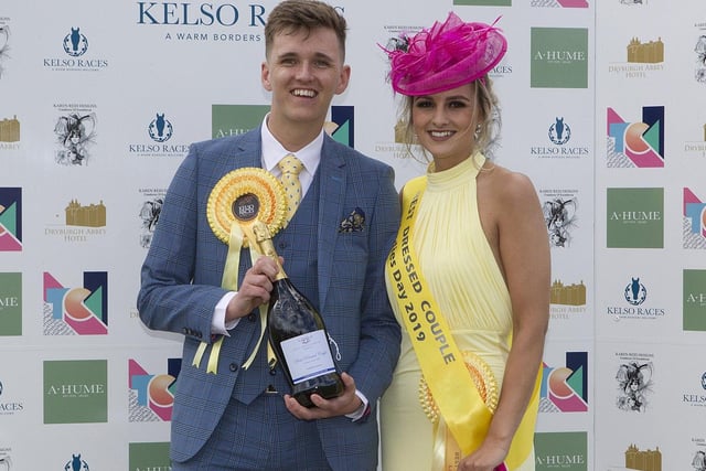 Brian Blackburn and Rachel Martin from Berwick won best dressed couple at Kelso Races.