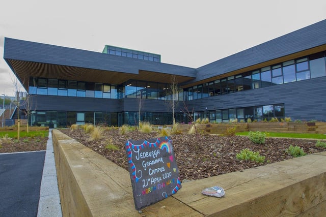 The planned opening of the new Jedburgh Grammar campus was marked with a decorated stone being laid.