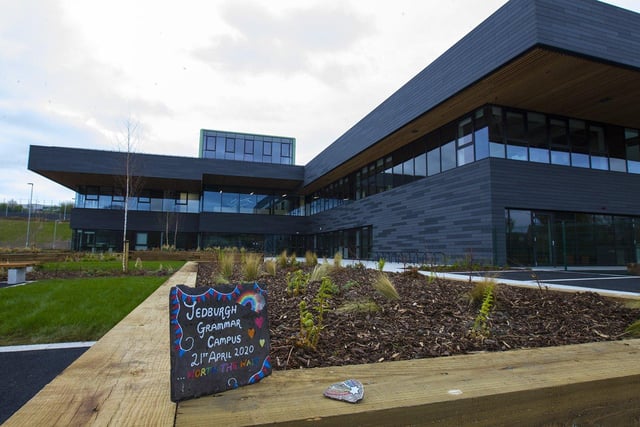 The planned opening of the new Jedburgh Grammar campus was marked with a decorated stone being laid.