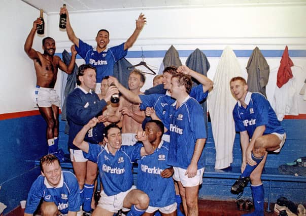 Posh celebrate their win over Liverpool. Photo courtesy of Joe Dent.