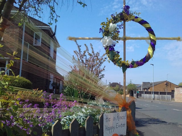 Fiona Kutschera sent in this photo of celebrating Easter at home