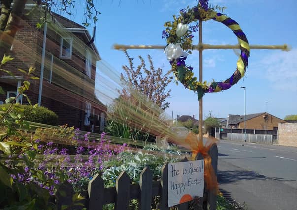 Fiona Kutschera sent in this photo of celebrating Easter at home