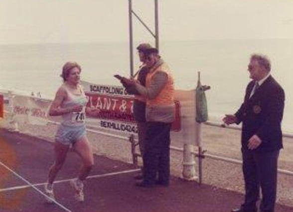 Caroline Horne was the first woman home in the first race in 1985