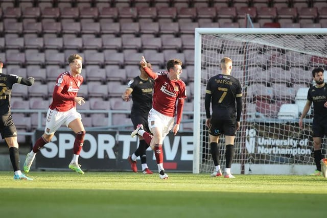 Perfectly placed to turn home Guthrie's blocked shot for his sixth of the season. Strong display outside of that, hustling well off the ball in pressing Salford and winning a number of useful free-kicks... 7.5