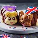 Connie has been given the royal treatment with a makeover fit for a Queen with her corgi​ pal who is adorned with a Union Jack cape