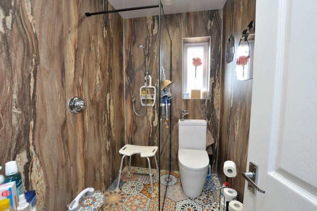 A stylish shower room within the dormer bungalow.