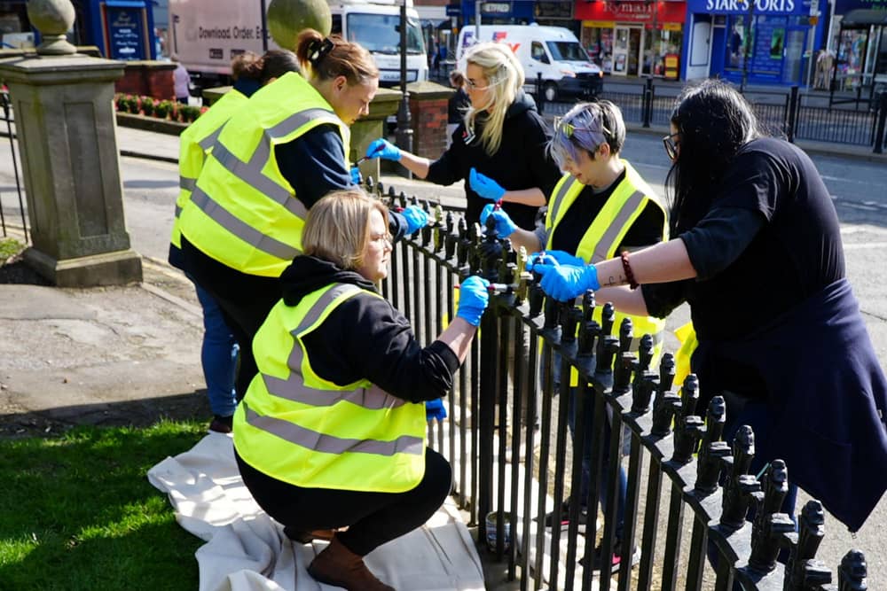 Volunteers paint railings in Scarborough town centre as part of the campaign. More than £200,000 has been committed to a range of improvements across the town.