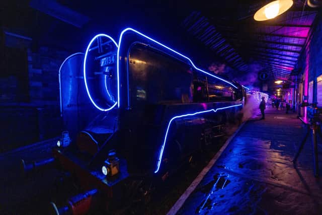 The light spectacular train in the station - Picture Credit  Charlotte Graham