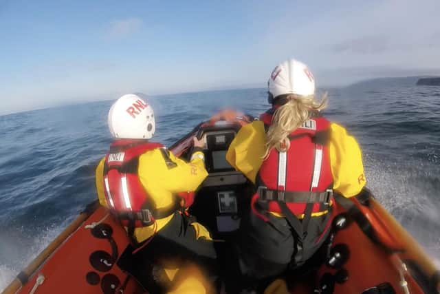 Head cam footage from one of Whitby RNLI's August call-outs.