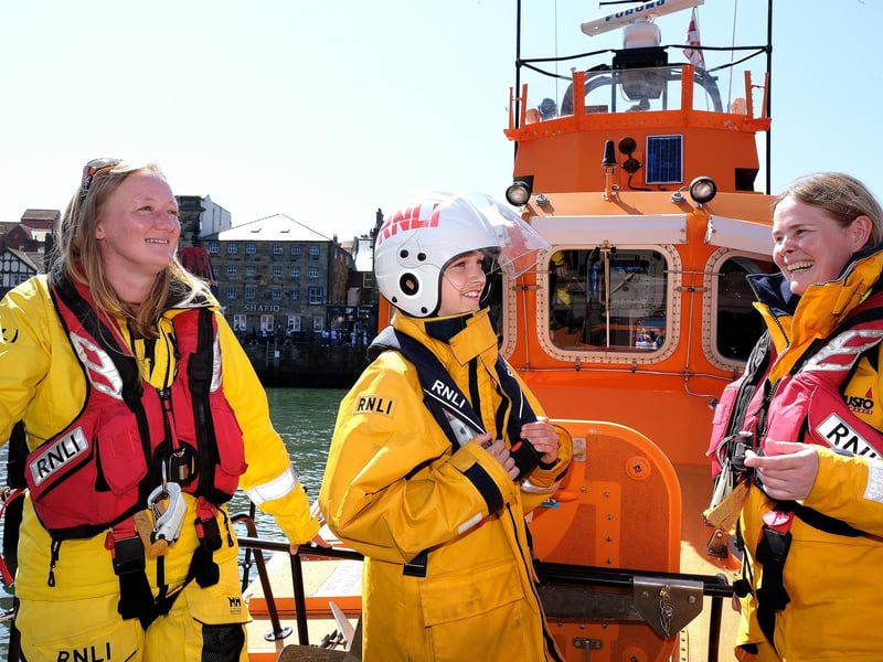 Finding out about life on Whitby's Trent class lifeboat George and Mary Webb.
picture: Richard Ponter