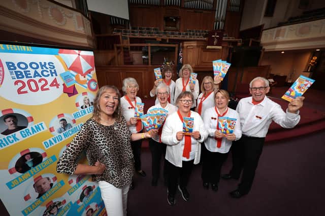 The Books by the Beach team with organiser Heather French at Queen Street Methodist Central Hall