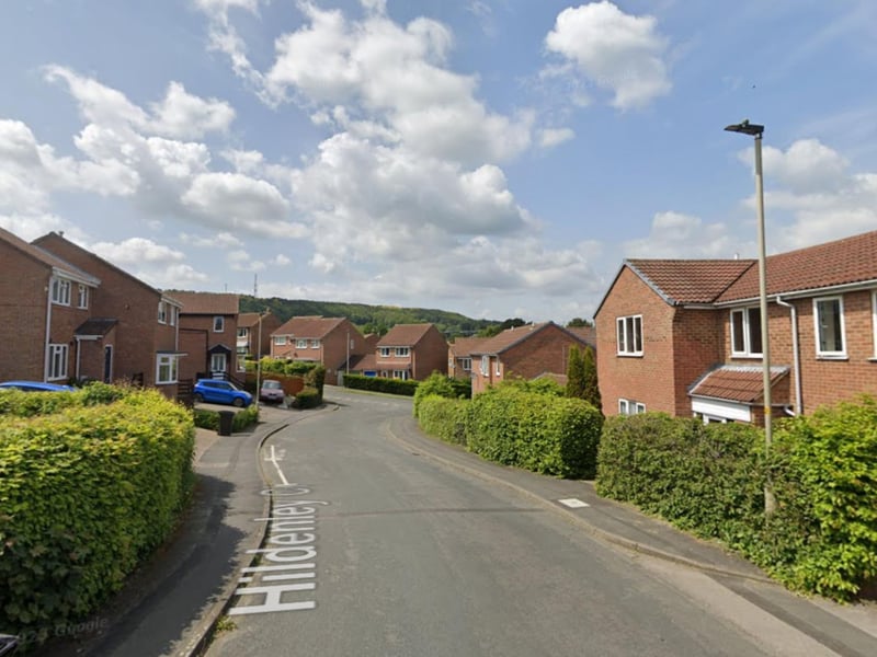 On Hildenley Close, five properties sold for an average of £74,298.