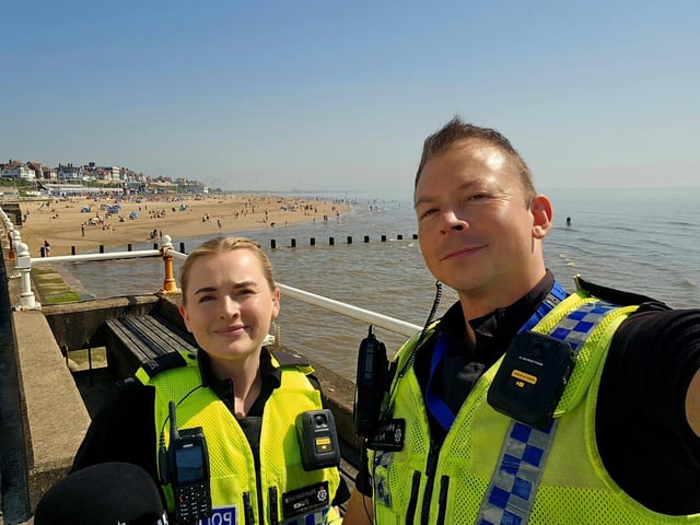 Neighbourhood officers Sgt Almond and PC Marriott have been out and about in Bridlington, providing reassurance on foot and assisting with locating several missing children.